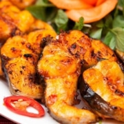 Cá Tầm nướng lá lốt Cá Tầm nướng lá lốt